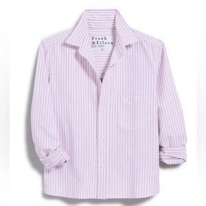Frank & Eileen Silvio Button Front Top Wide Purple Stripe Medium NWOT